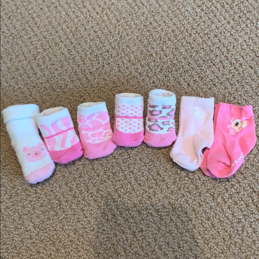Newborn Baby Set of 7 Pairs of Socks